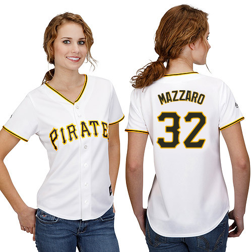 Vin Mazzaro #32 mlb Jersey-Pittsburgh Pirates Women's Authentic Home White Cool Base Baseball Jersey